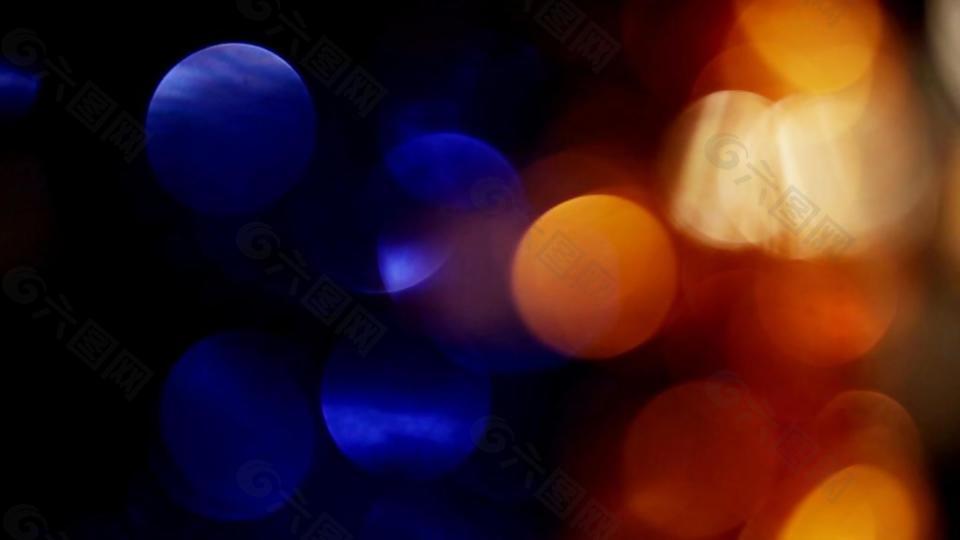 蓝色橙色镜头光斑光晕装饰素材