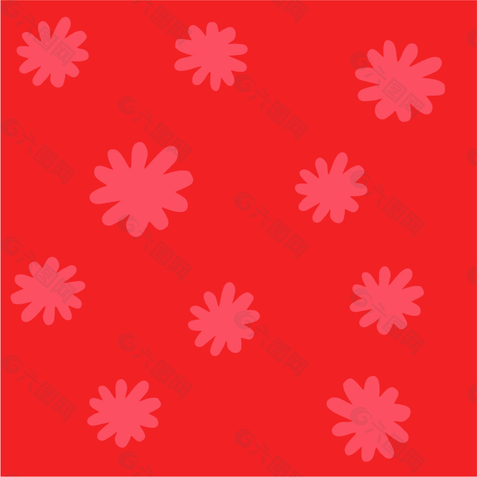 红色碎花矢量填充背景素材