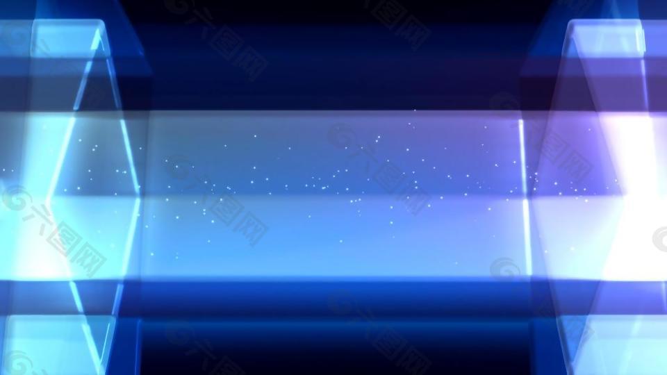 蓝色透明线条板块立体运动视频素材