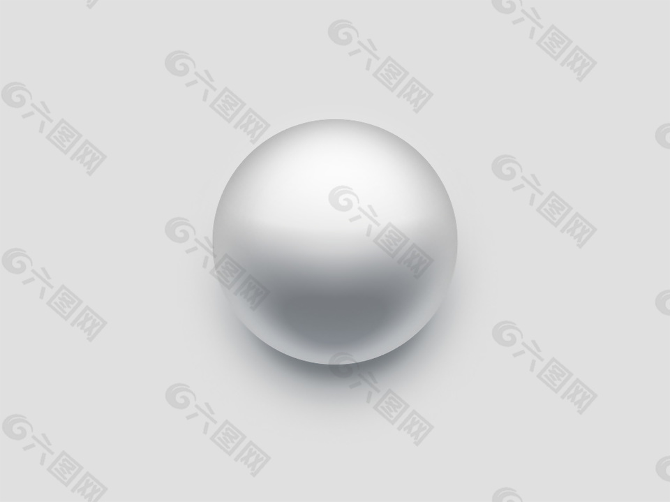 银白色立体球体icon图标