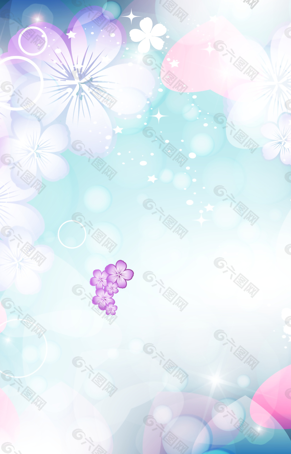 粉色花朵梦幻背景素材