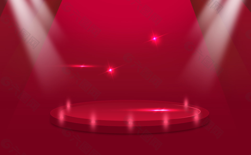 舞台背景灯光红色效果图