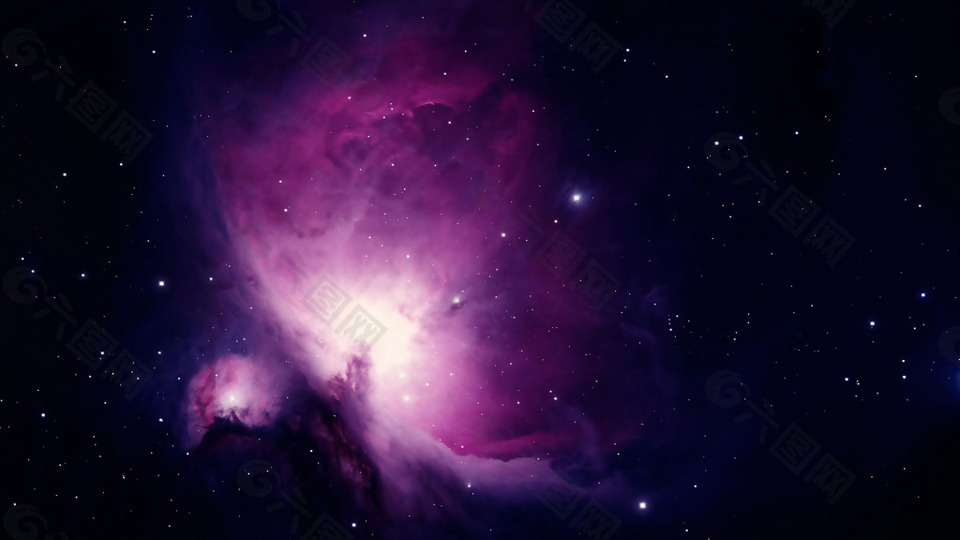 黑色宇宙紫色烟雾唯美星空背景