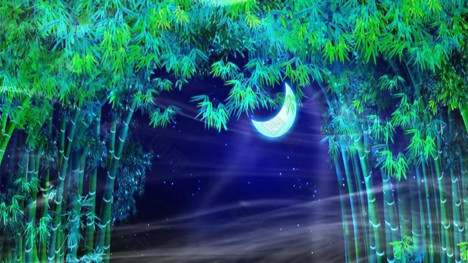 夜月梦幻竹林背景视频素材视频音效素材免费下载 图片编号 851 六图网