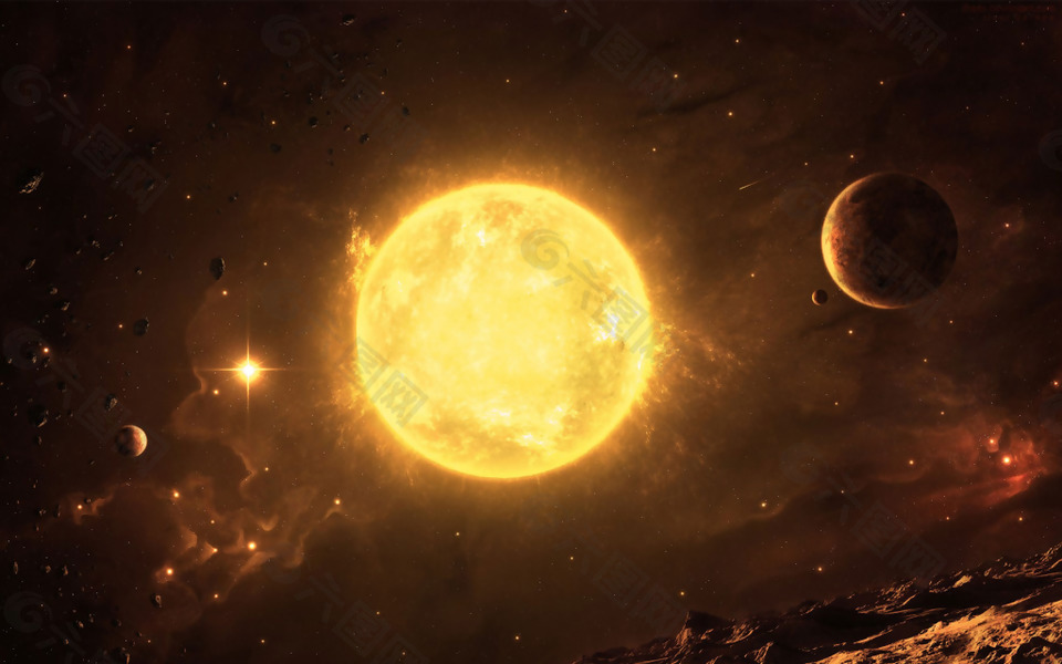 科幻宇宙太阳背景
