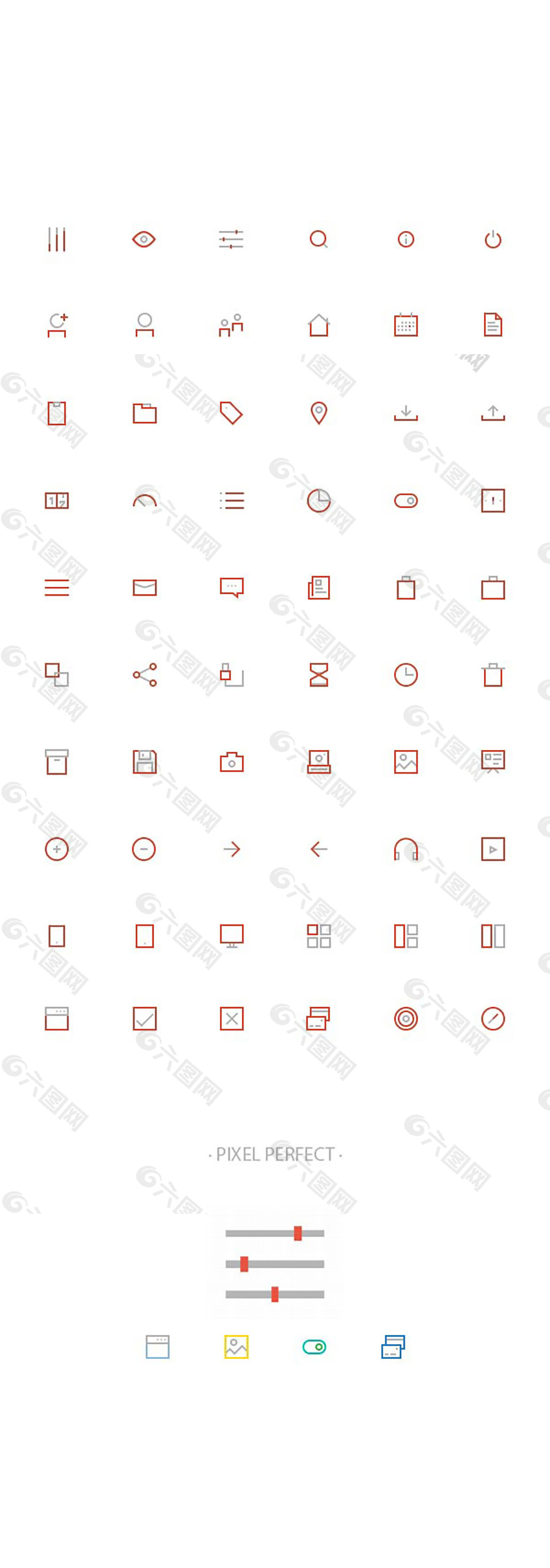 棕色网页UI线性矢量icon图标设计