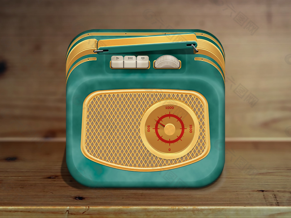 实体收音机icon图标设计
