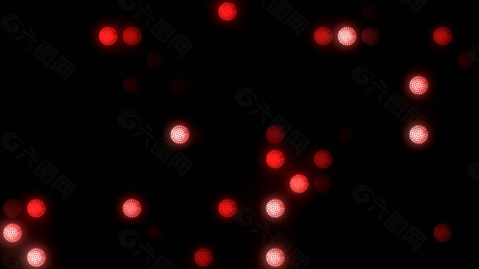 红色LED屏幕灯光背景动态VJ素材