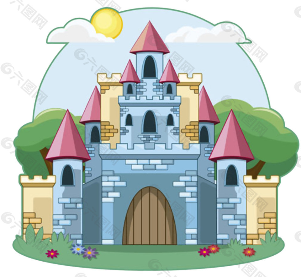童话城堡图案元素