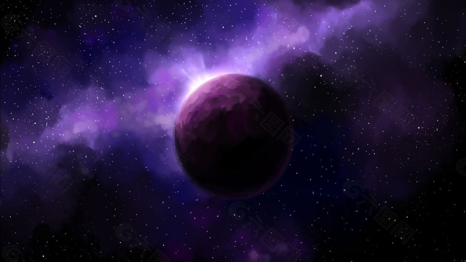 紫色梦幻大气层唯美星空背景