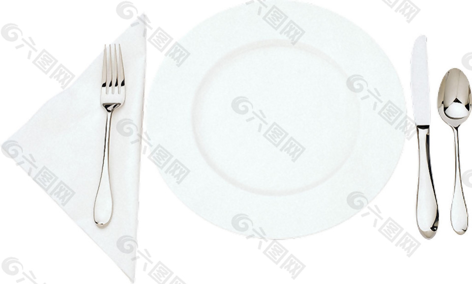 盘子和刀叉餐具免抠png透明素材