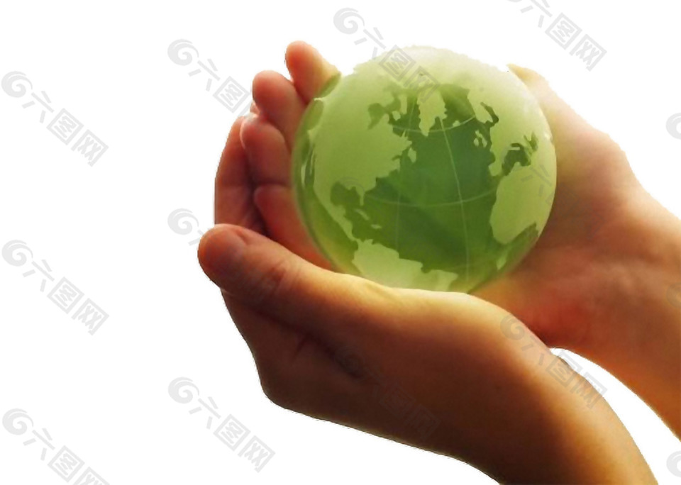 手捧绿色地球图免抠png透明素材