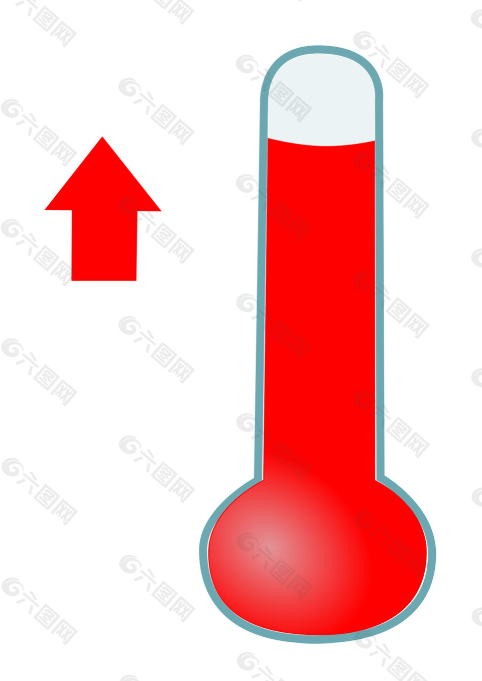 红色气温上升图标免抠png透明素材
