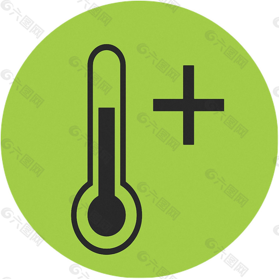 圆形绿色气温图标免抠png透明素材