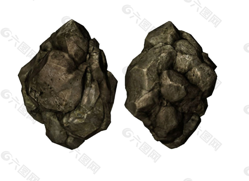 深褐色的石头免抠png透明素材