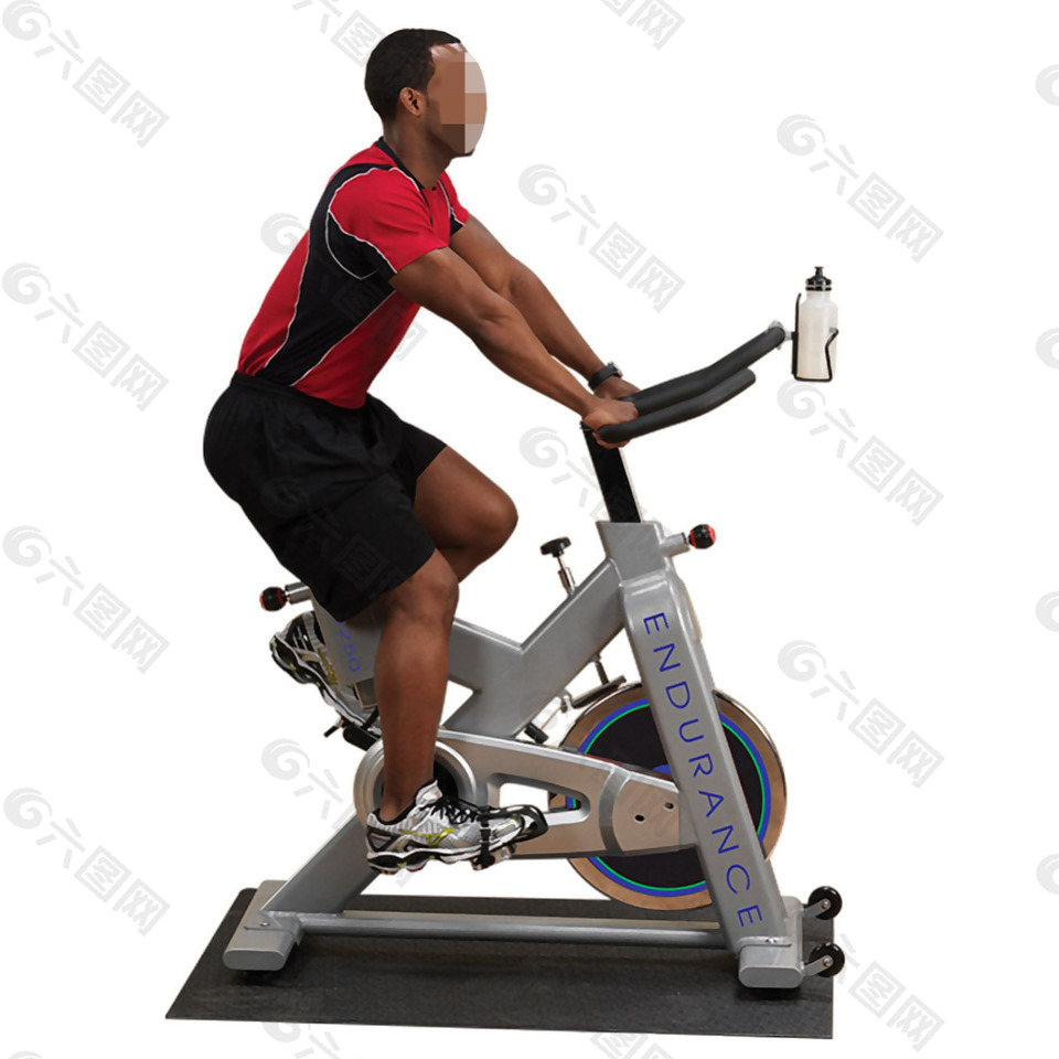 玩健身自行车的男人免抠png透明素材