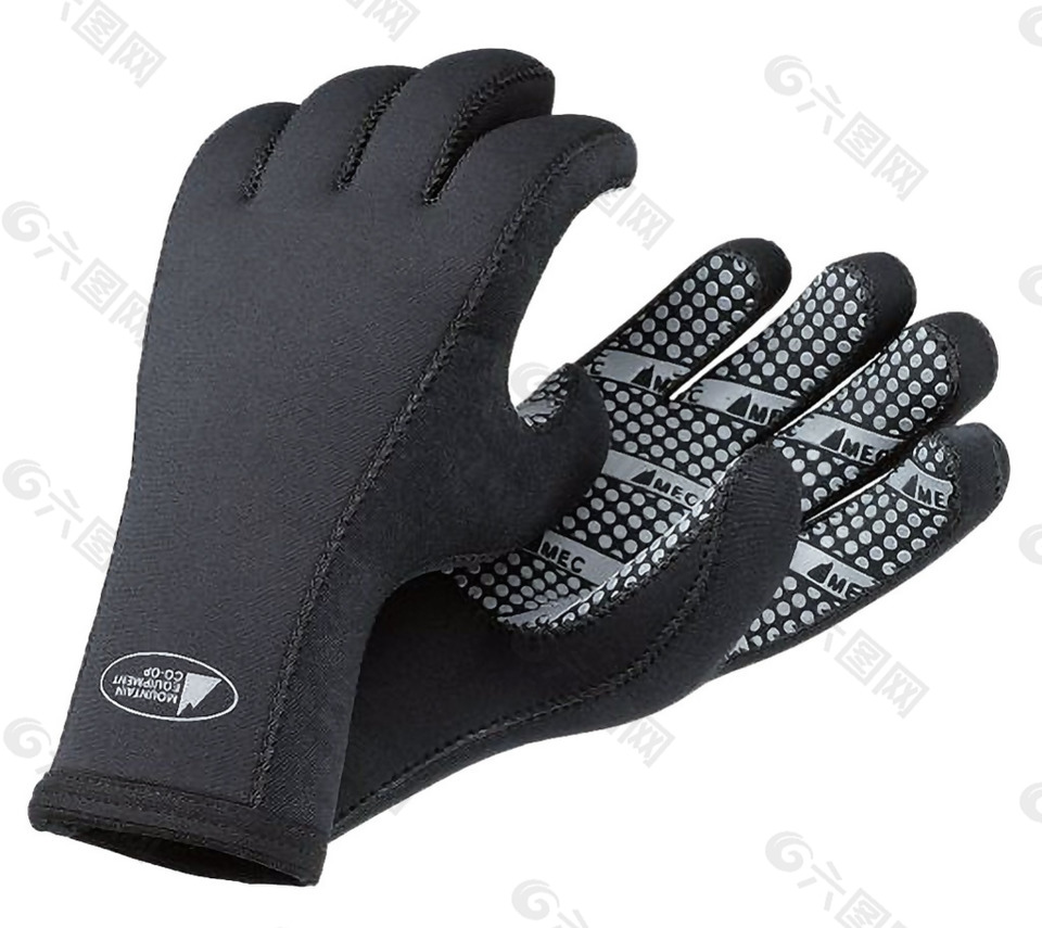 黑色纯棉保暖手套免抠png透明素材