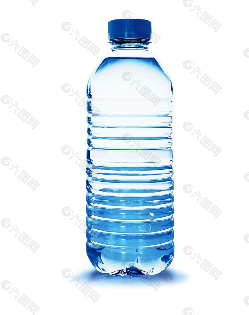 蓝色透明水瓶免抠png透明素材