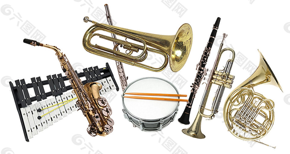 各种铜管西洋乐器免抠png透明素材