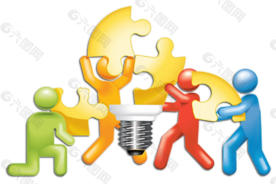 创意抽象团队合作图形免抠png透明素材