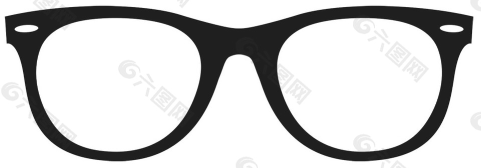 简约黑框眼镜免抠png透明素材