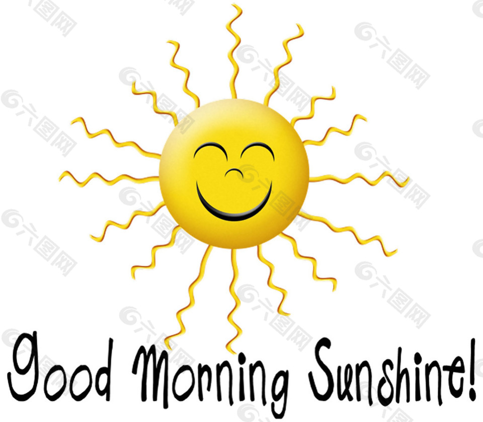 卡通太阳早上好图标免抠png透明图层素材