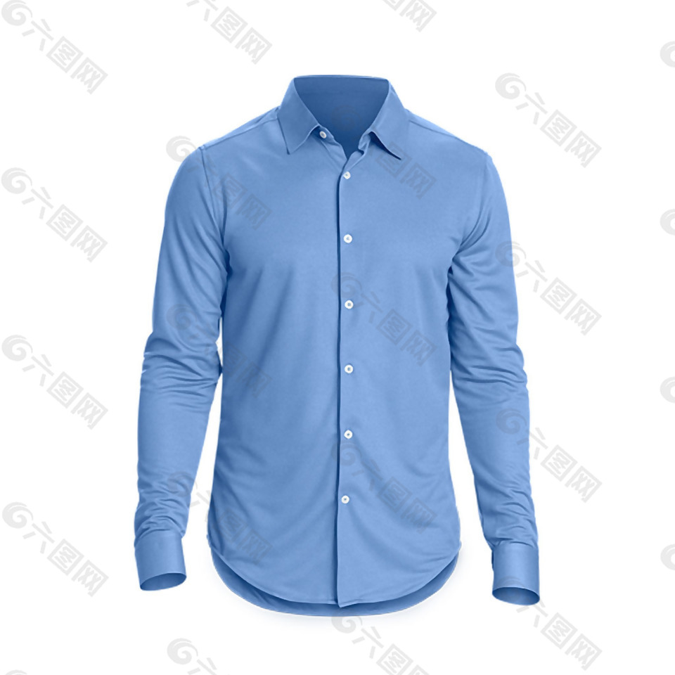 蓝色时尚衬衫免抠png透明素材