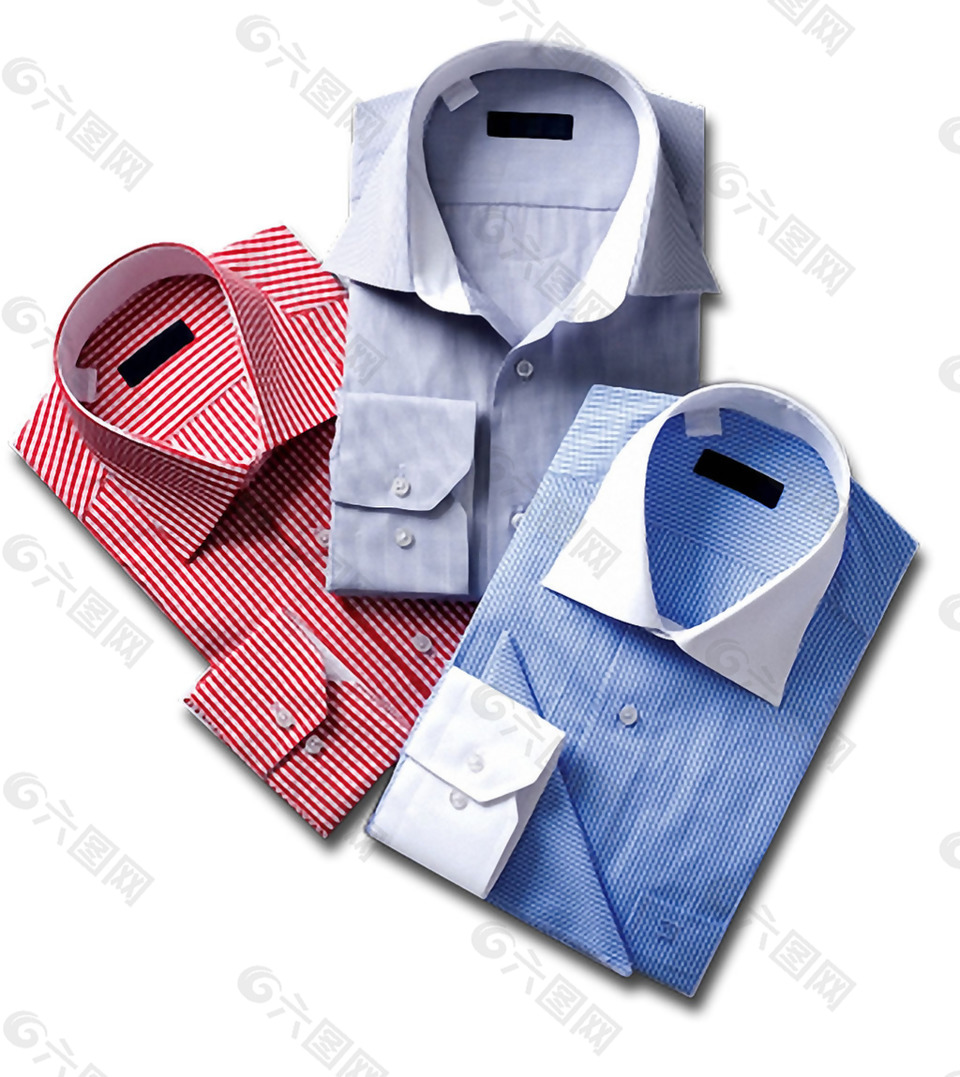 红色蓝色西装衬衫免抠png透明素材