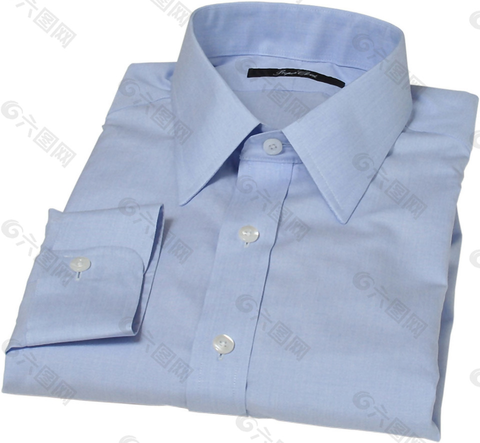 浅蓝色正式衬衫免抠png透明素材