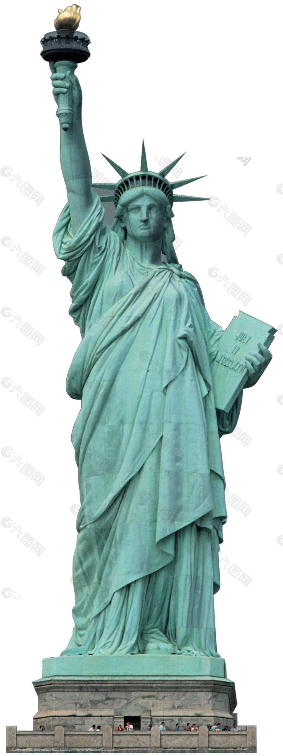 自由女神雕像正面图免抠png透明素材设计元素素材免费下载(图片编号