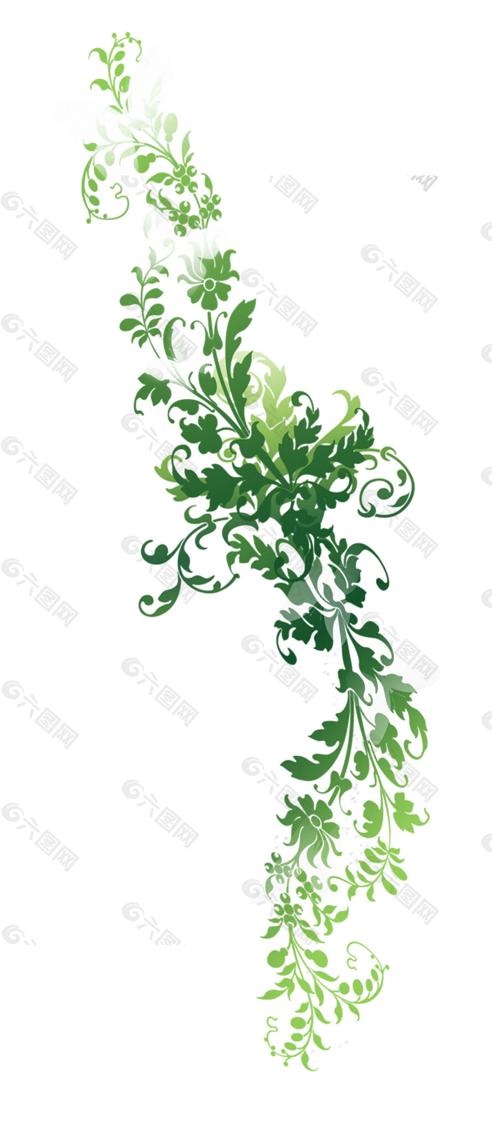 漂亮绿色装饰树叶免抠png透明图层素材