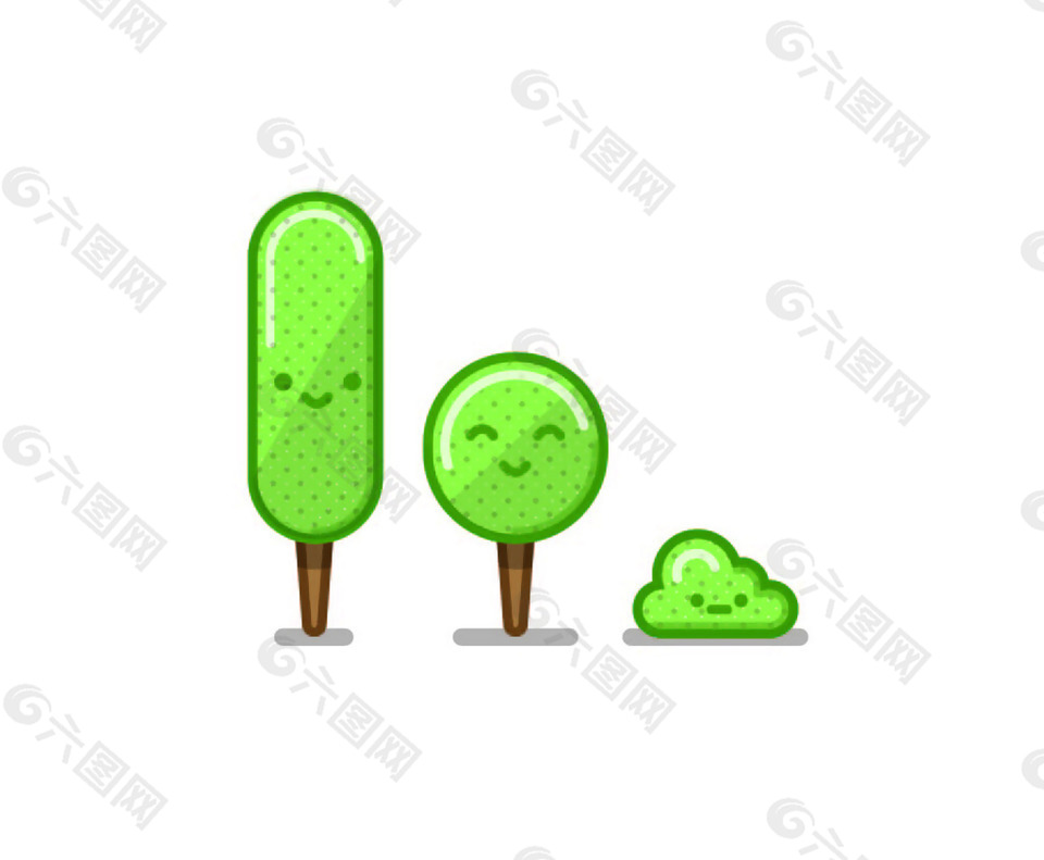 绿色植被植物icon图标设计
