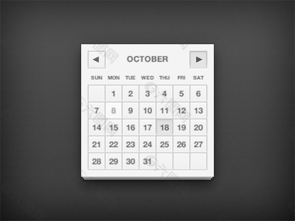 网页UI日历设计