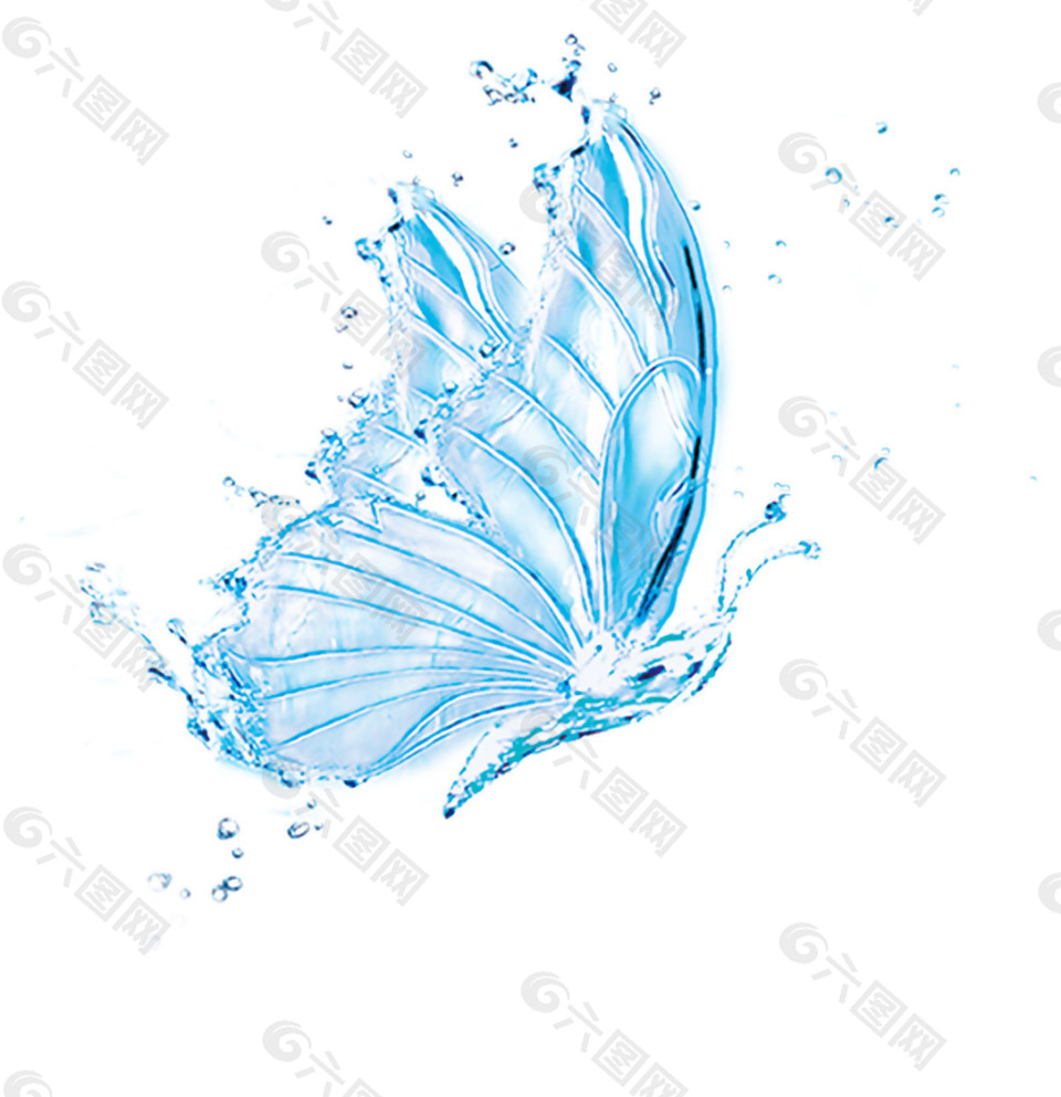 透明的蓝色蝴蝶png元素素材设计元素素材免费下载 图片编号 六图网
