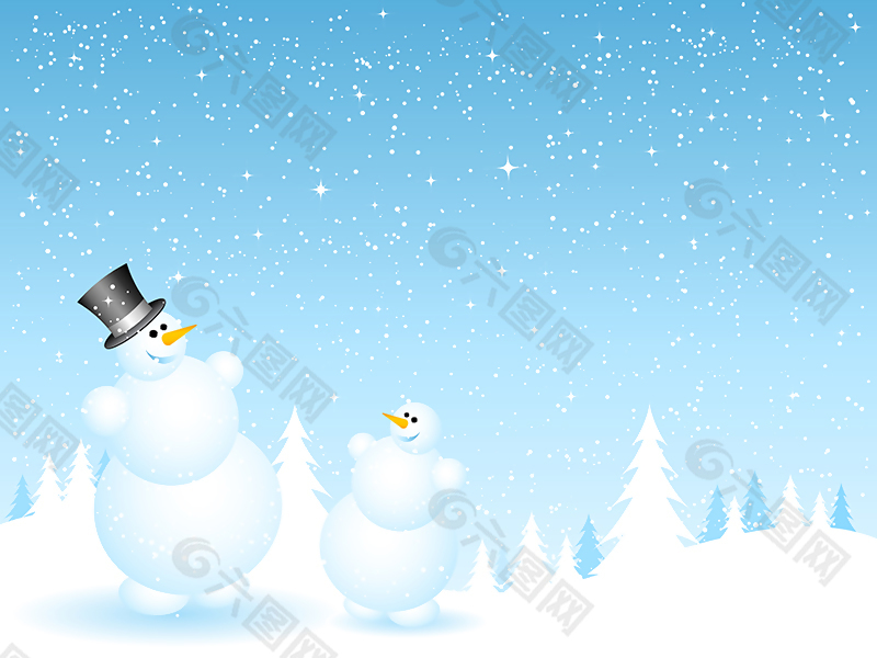 矢量冬季雪人素材
