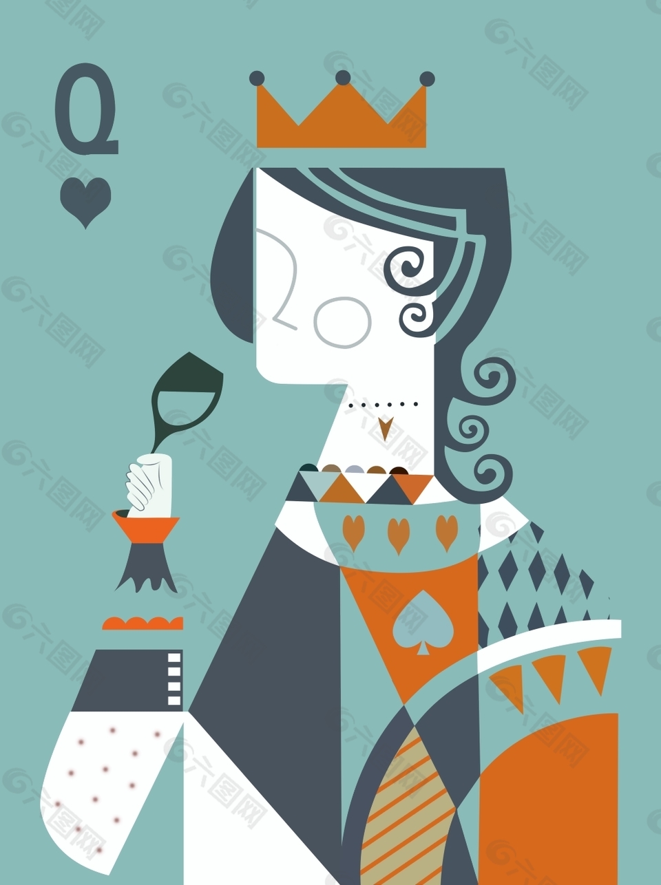 本次装饰装修                        作品主题是纸牌q装饰画,编号是