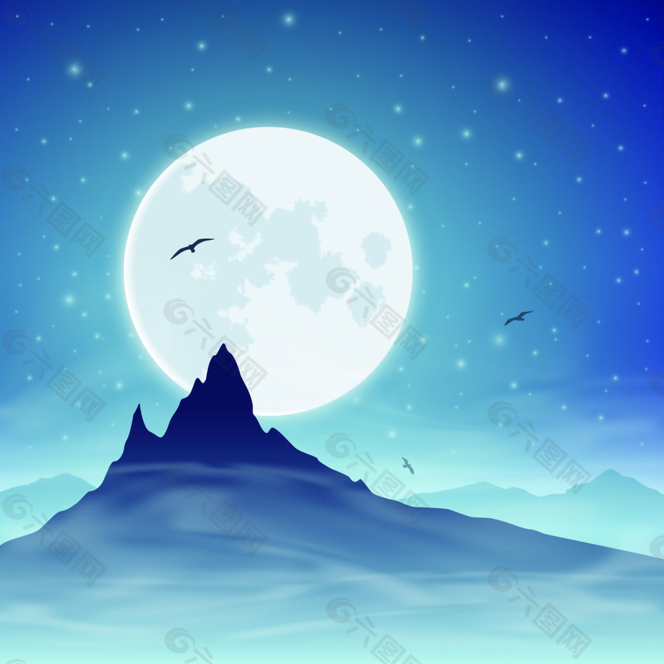 神秘夜晚卡通矢量素材背景素材免费下载 图片编号 六图网 神秘夜晚卡通矢量素材背景素材免费下载 图片编号 六图网