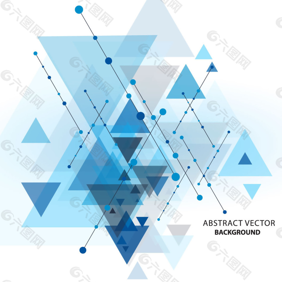蓝色抽象矢量三角形状