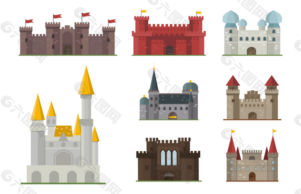 创意城堡外观插画