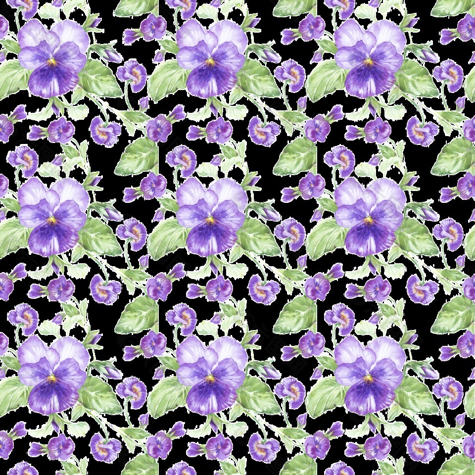 紫色清新风小碎花透明素材