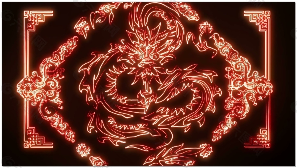 霸气神龙动态视频素材