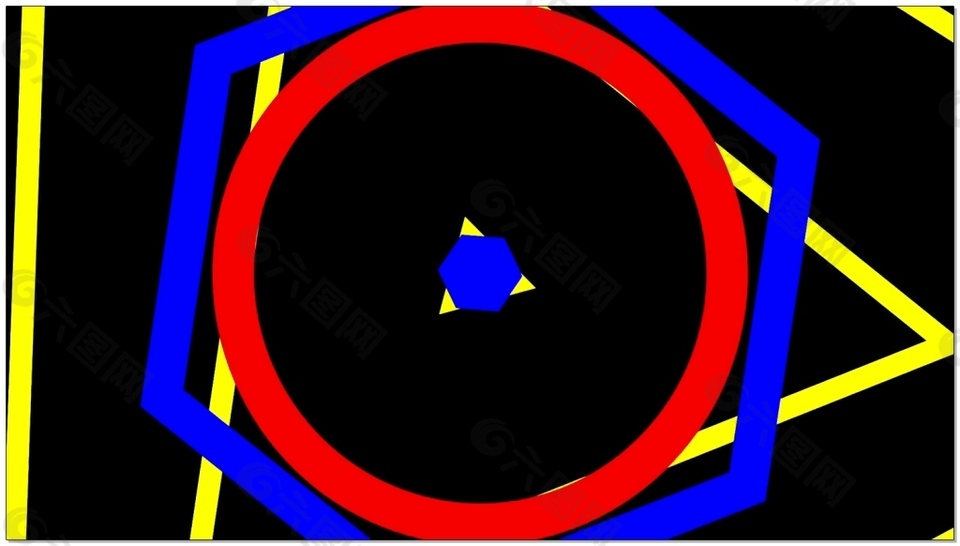 红蓝黄几何动态视频素材