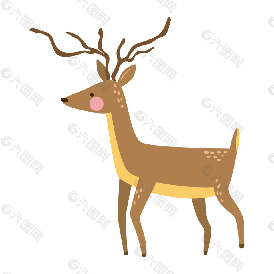 卡通麋鹿png元素素材