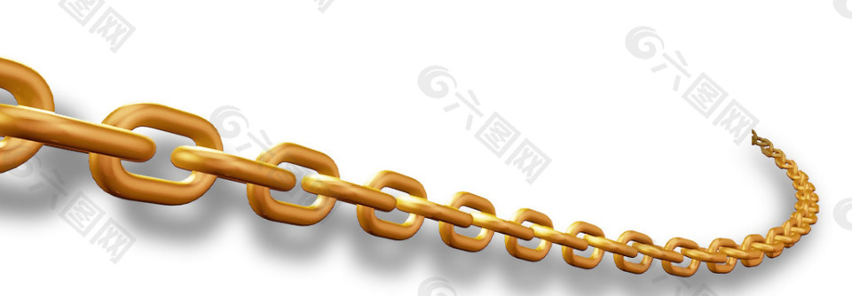 黄色锁链png元素素材