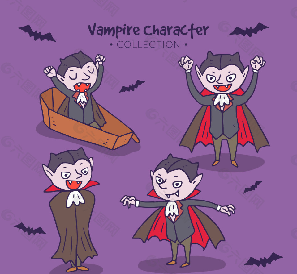 卡通万圣节吸血鬼素材