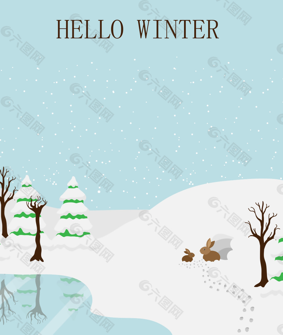 冬季下雪矢量海报背景素材