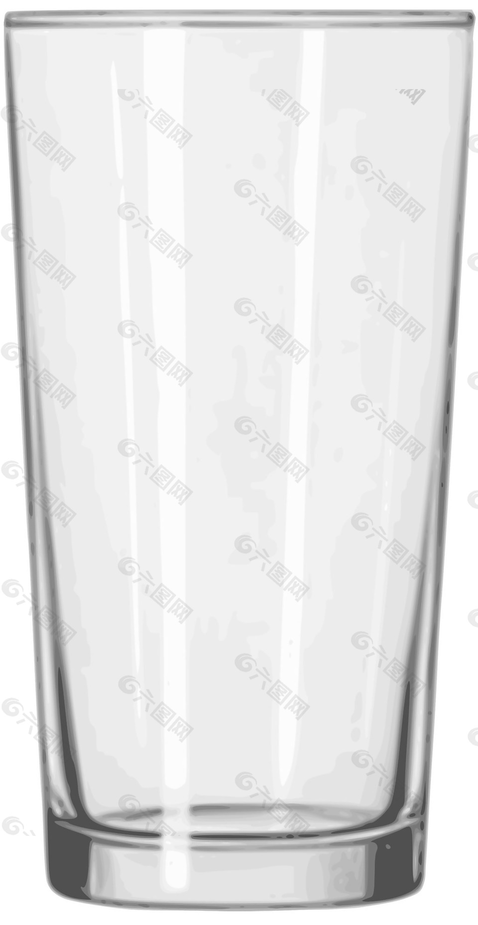 平直轮廓玻璃杯免抠png透明素材
