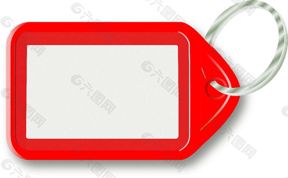 空白红色边框吊牌免抠png透明素材