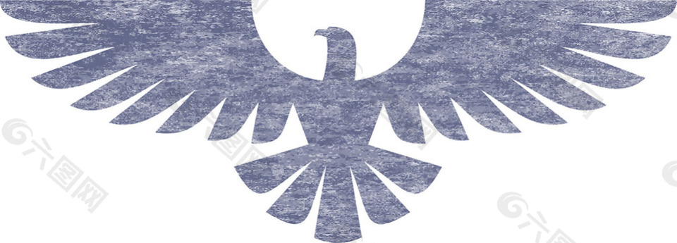 蓝灰色老鹰标志免抠png透明素材