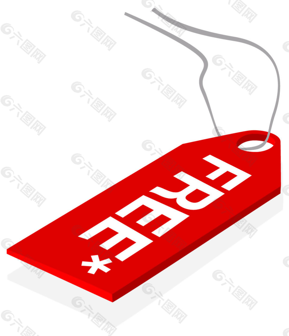 红色免费吊牌标签免抠png透明素材